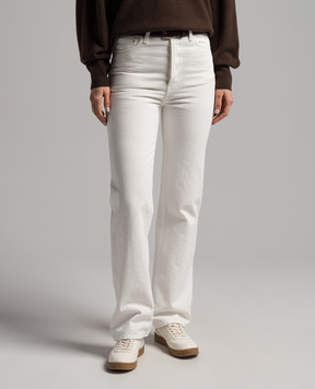 Toteme White jeans with logo patch 241WRB1046FB0083