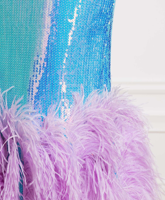 attico blue feather dress Gemy Maalouf | Evening Dresses