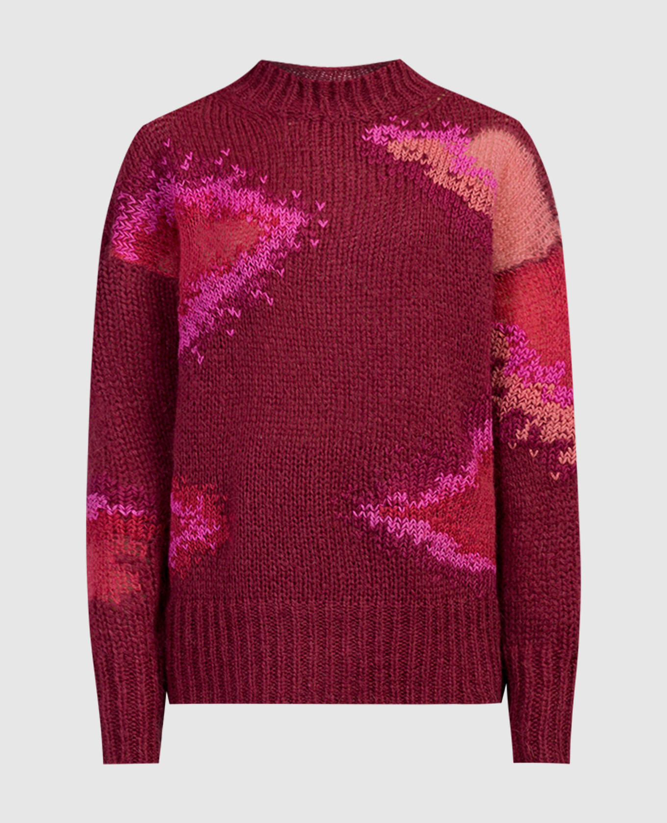 Burgundy sweater with an abstract pattern dondup