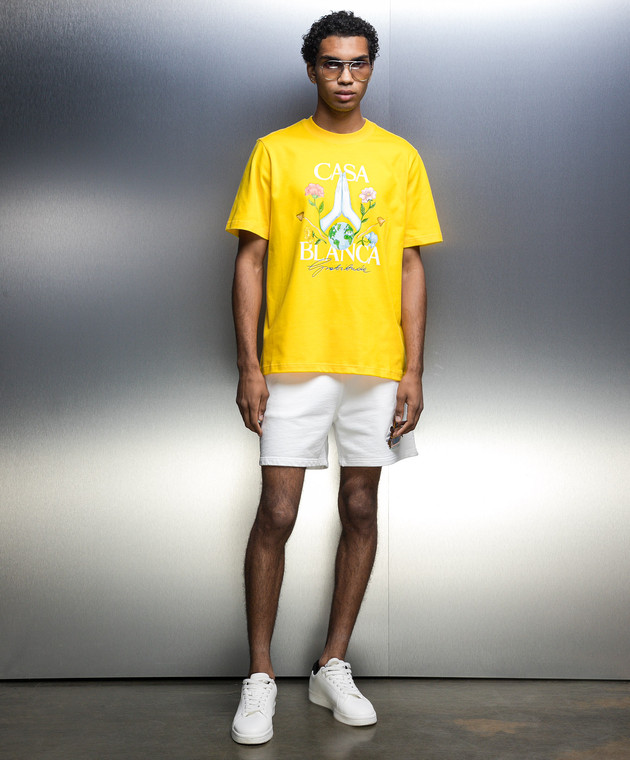 Casablanca - Yellow T-shirt Gratitude with a print