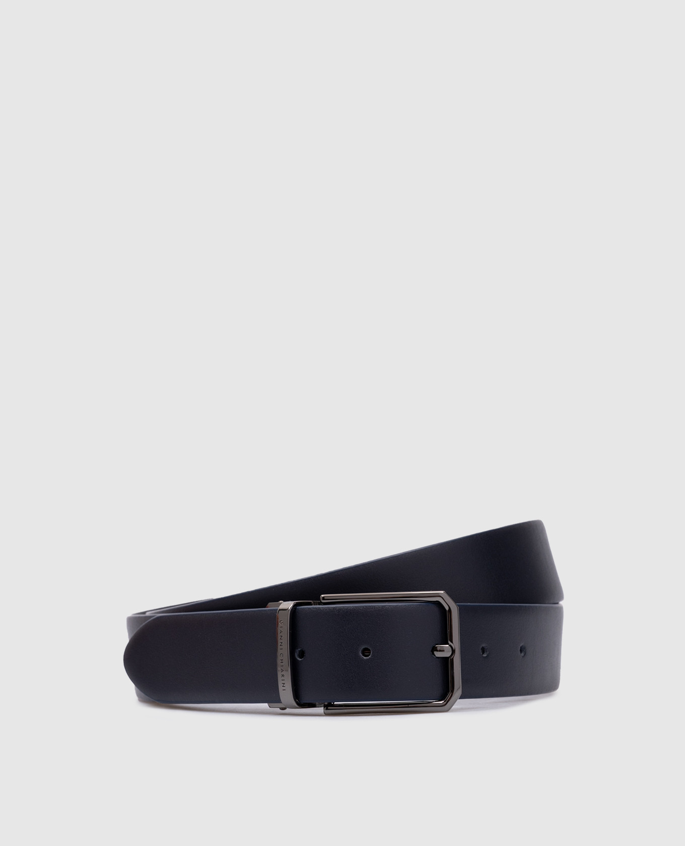 

Two-sided leather belt with logo Gianni Chiarini, Blue