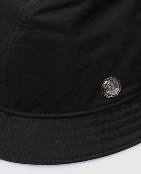 Stefano Ricci Children's black bucket hat with metal emblem YVF4550PNYL