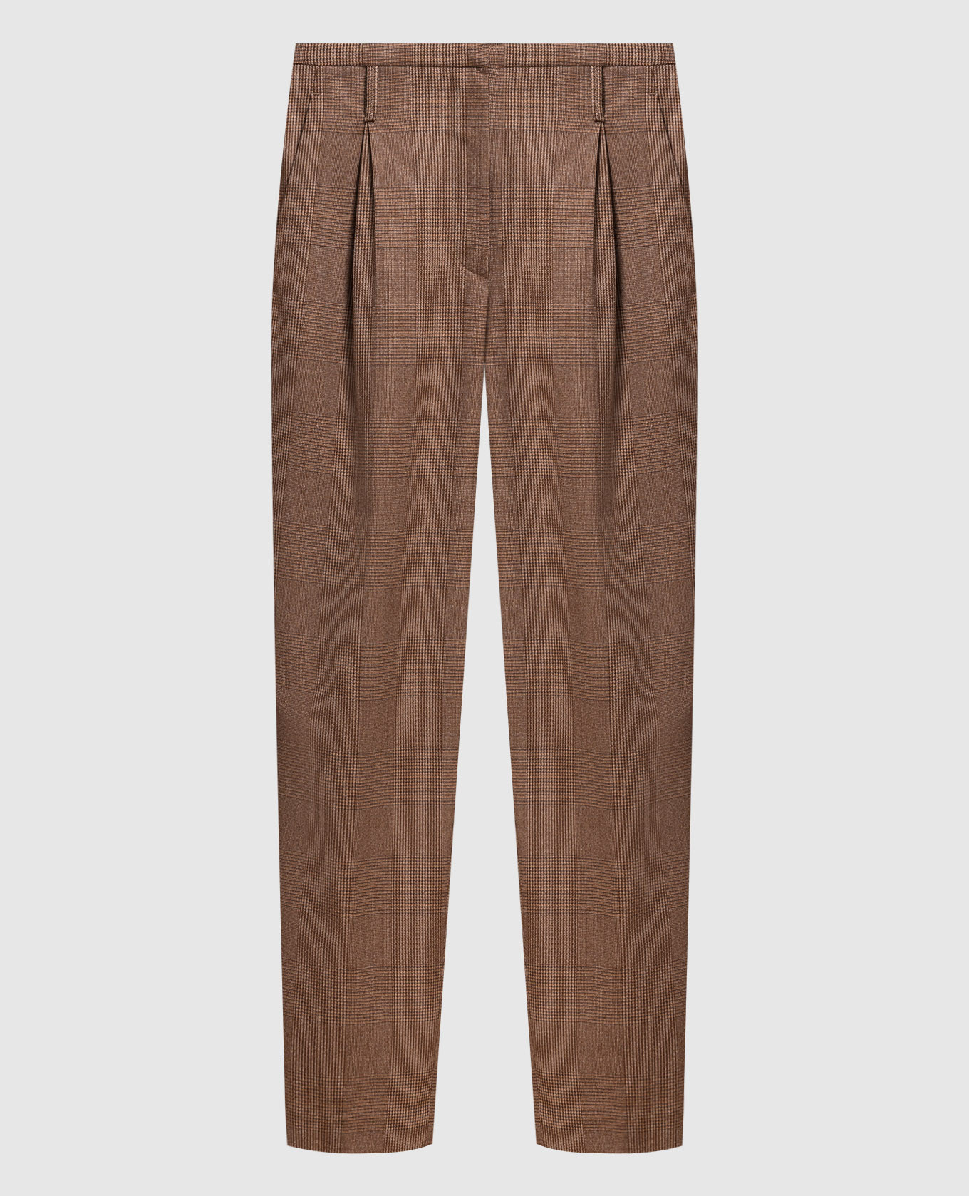 

Brown plaid trousers with eco-brass Brunello Cucinelli