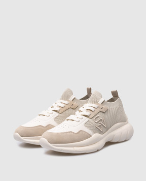 Stuart Weitzman Beige 5050 combo sneakers with logo SH301