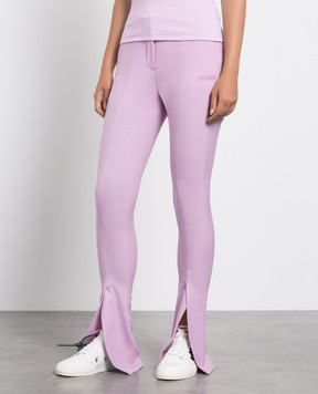 Off-White Purple flared trousers with slits OWCA136F22FAB001