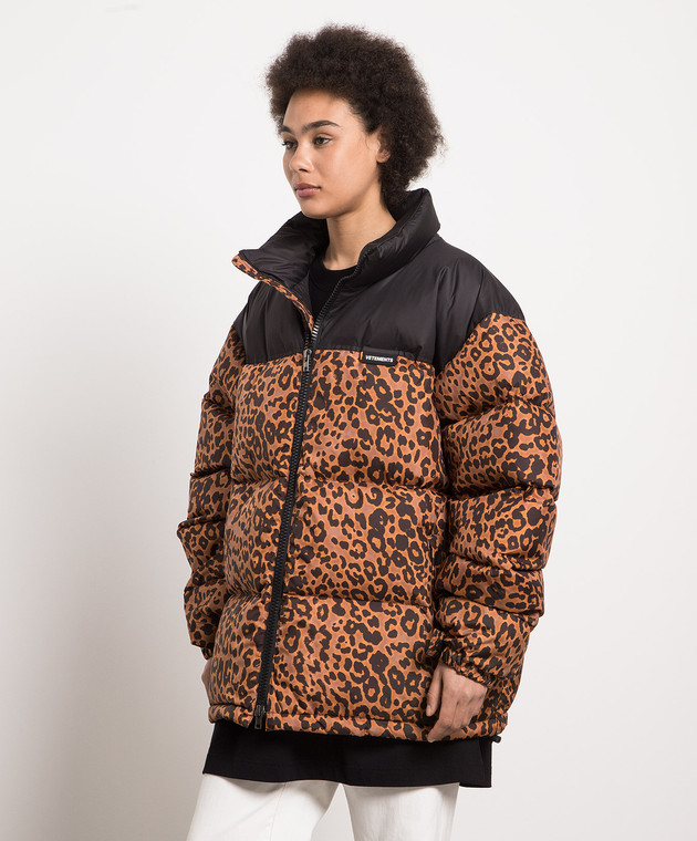 Vetements Down jacket in leopard print with logo UE54JA120L buy with Portugal delivery at Symbol