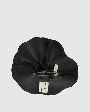 Philosophy di Lorenzo Serafini Black brooch in the form of a flower A38015754