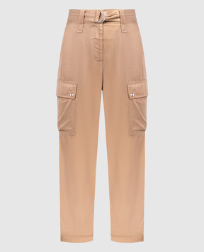Peserico High rise brown cargo pants P04467A01955