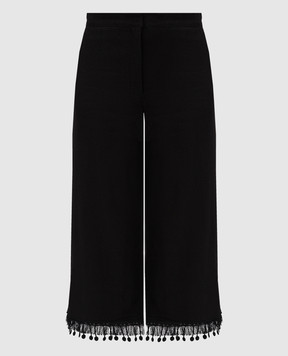 Max Mara Fiaba linen trousers with fringes FIABA