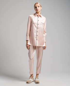 Kiton Pink pants with contrasting edging D52122K04S46
