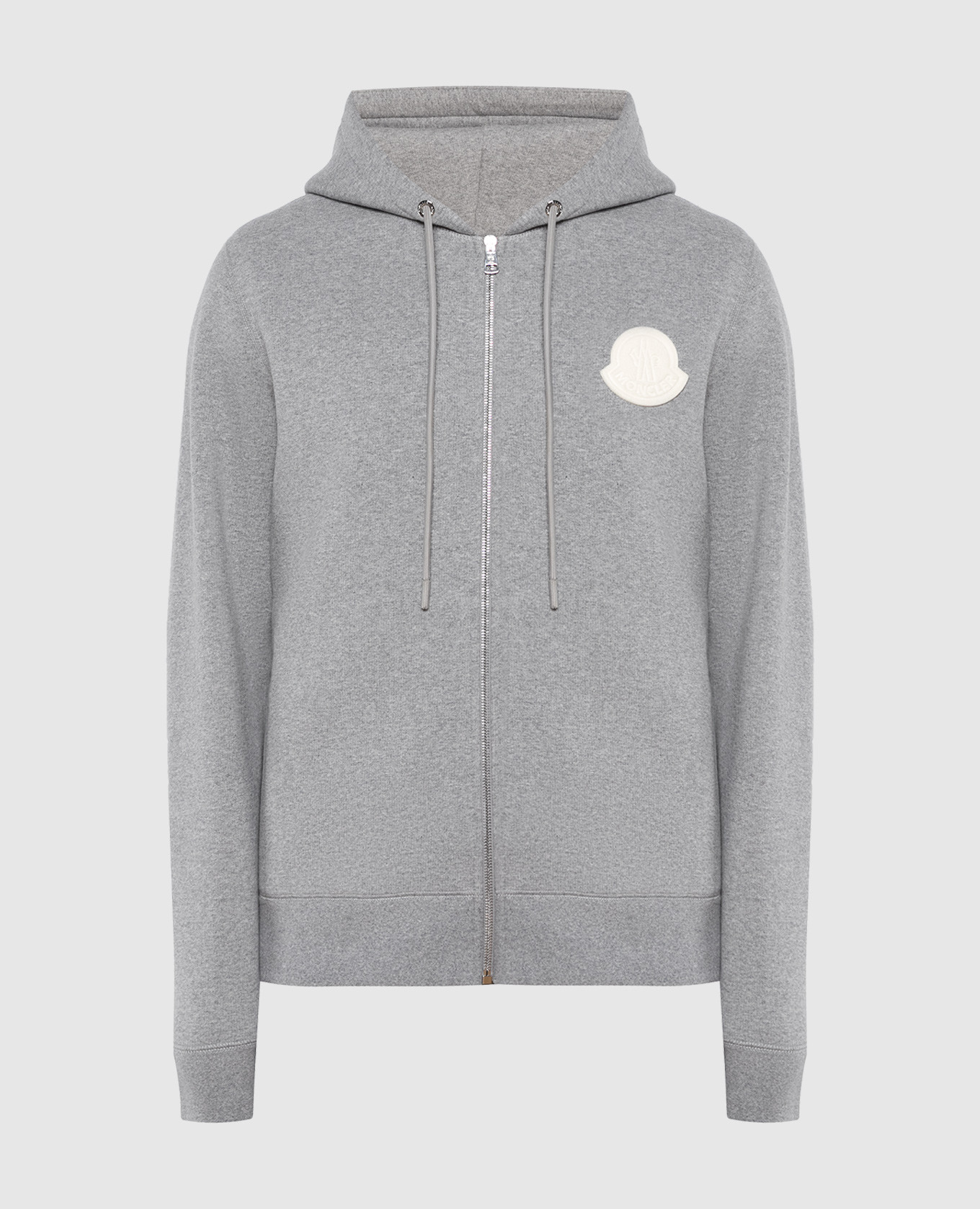 Gray sports jacket with logo patch moncler