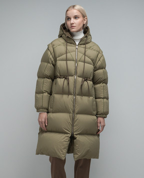 Moncler Roquette green puffer jacket with logo patch 1C00046596TM