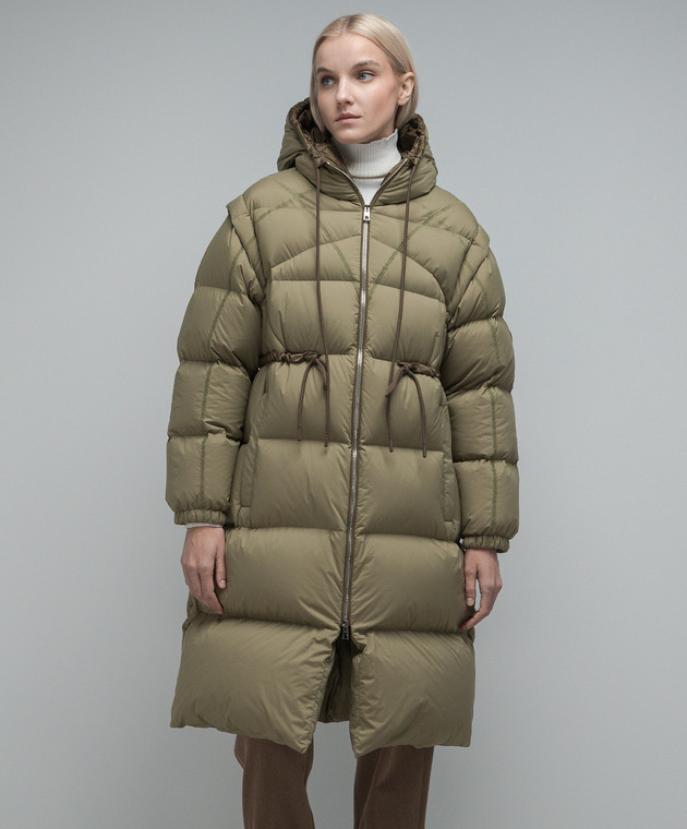 Moncler Roquette green puffer jacket with logo patch 1C00046596TM buy with Belgium delivery at Symbol