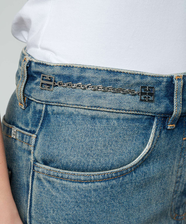 デニム・ジーパン GIVENCHY Chain jeans with logo Blue BW51145Y9N Boot cut pants in denim with chain details in - medium blue