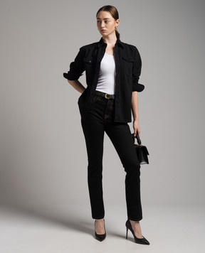 WARDROBE.NYC Black shirt with a figured bottom W1013PC