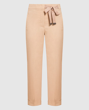 Peserico Brown pants with lapels P0456201941