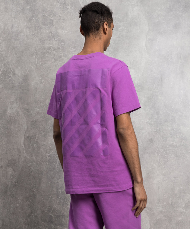 Off-White - Purple t-shirt with logo print OMAA027S23JER001