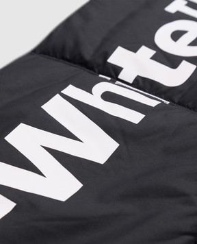 Off-White Black quilted Bounce maxi ski scarf with contrast logo OMMA030F22KNI001