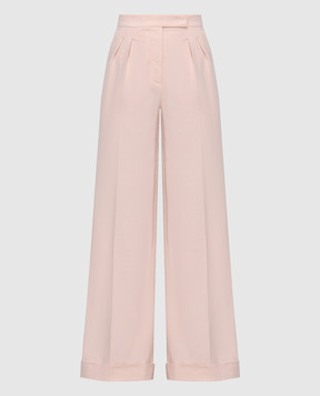 Max Mara Faraday high rise wool trousers in pink FARADAY
