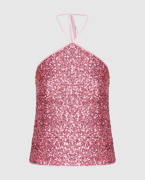 Twinset Pink top with sequins 241LB21AA