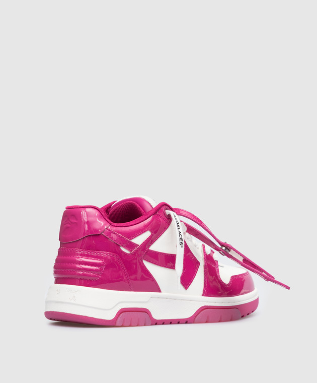 Off White OUT OF OFFICE pink leather patent sneakers OWIA259F22LEA005 buy with Hungary delivery at Symbol