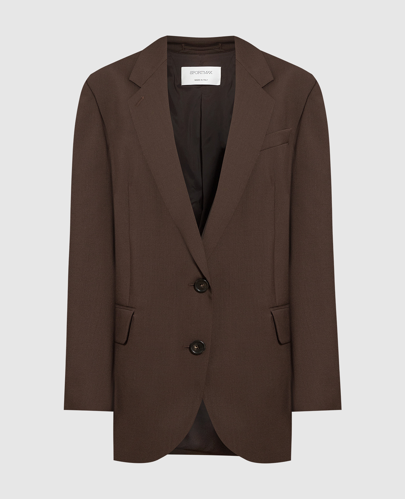 ジャケット SPORTMAX DOUBLE-BREASTED BROWN WOOL JACKET Sportmax Macro Jacket - Dark Brown – The Frankie Shop
