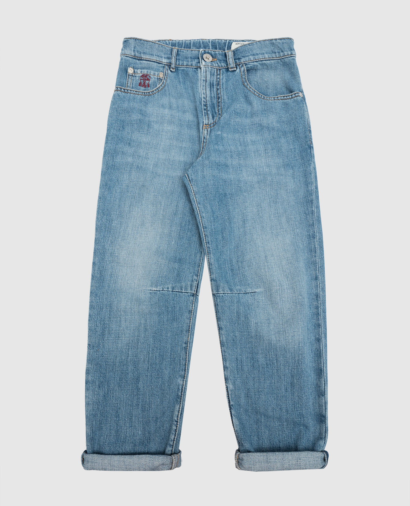 

Children's blue jeans with a distressed effect Brunello Cucinelli, Light blue