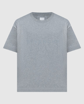 Givenchy Gray melange t-shirt with reflective logo print BM71KQ3YJ9