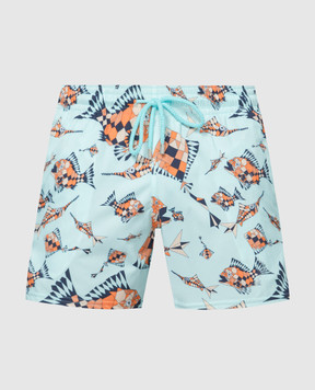Vilebrequin Moorise Vatel Blue Print Swim Shorts MSOC4F03