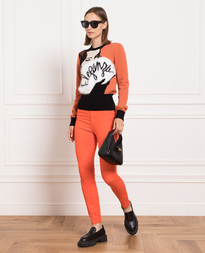 Dolce&Gabbana Orange sweater made of cashmere and wool with a pattern FX601TJAMJ5