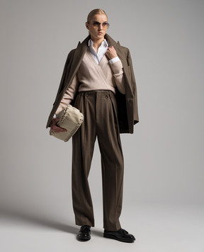 Victoria Beckham Beige cashmere cardigan for smell 1124KJU005105A