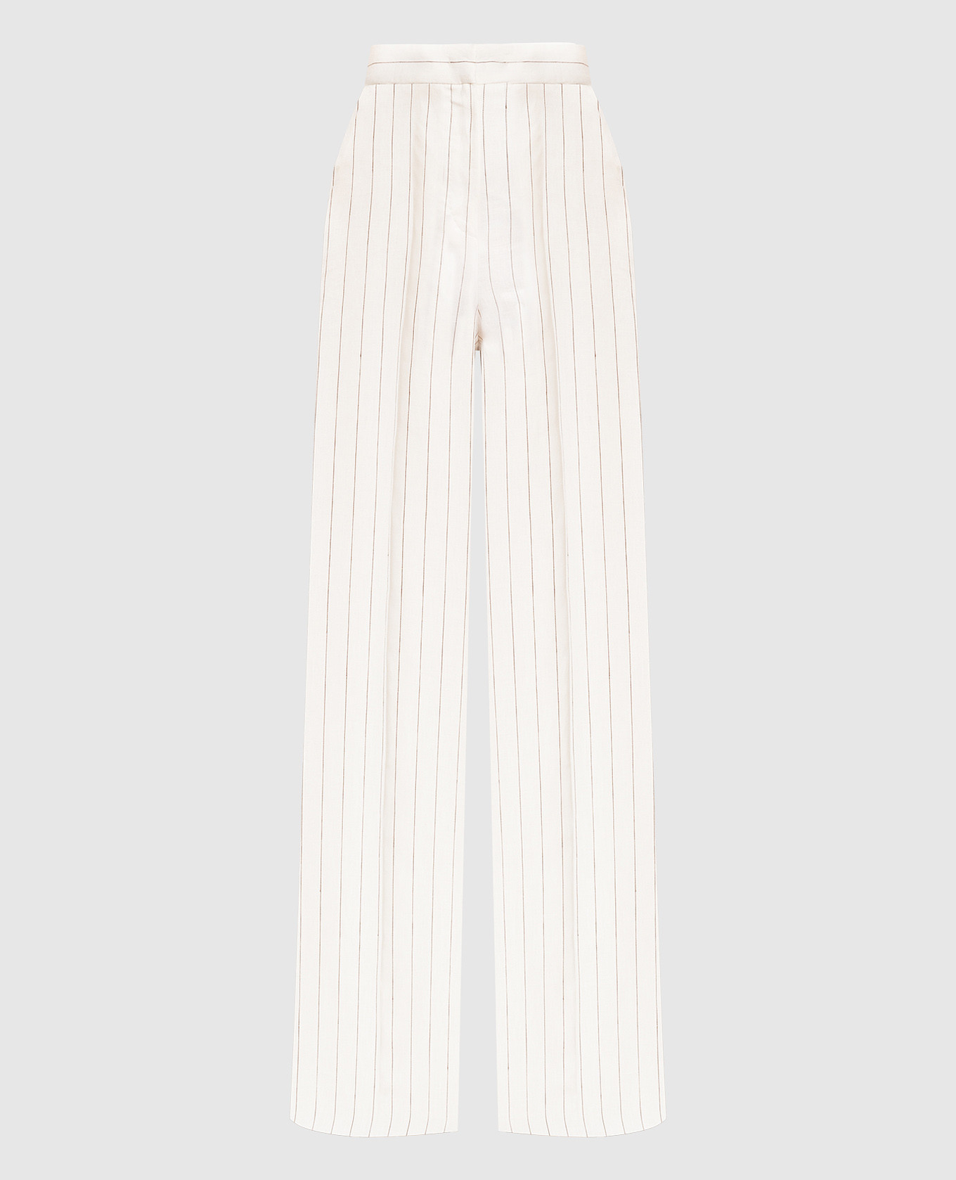 Popoli beige striped linen pants max mara