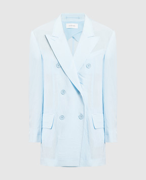 Max Mara Sportmax Zelig blue double-breasted jacket with a reaper effect ZELIG