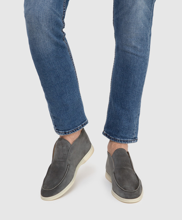 Loro Piana - Open Walk Gray Suede Deserts FAB4368 - kup online w