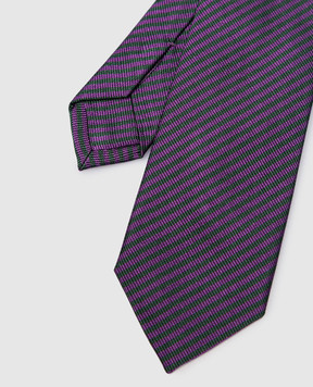 Stefano Ricci Children's purple striped silk tie YCH30102