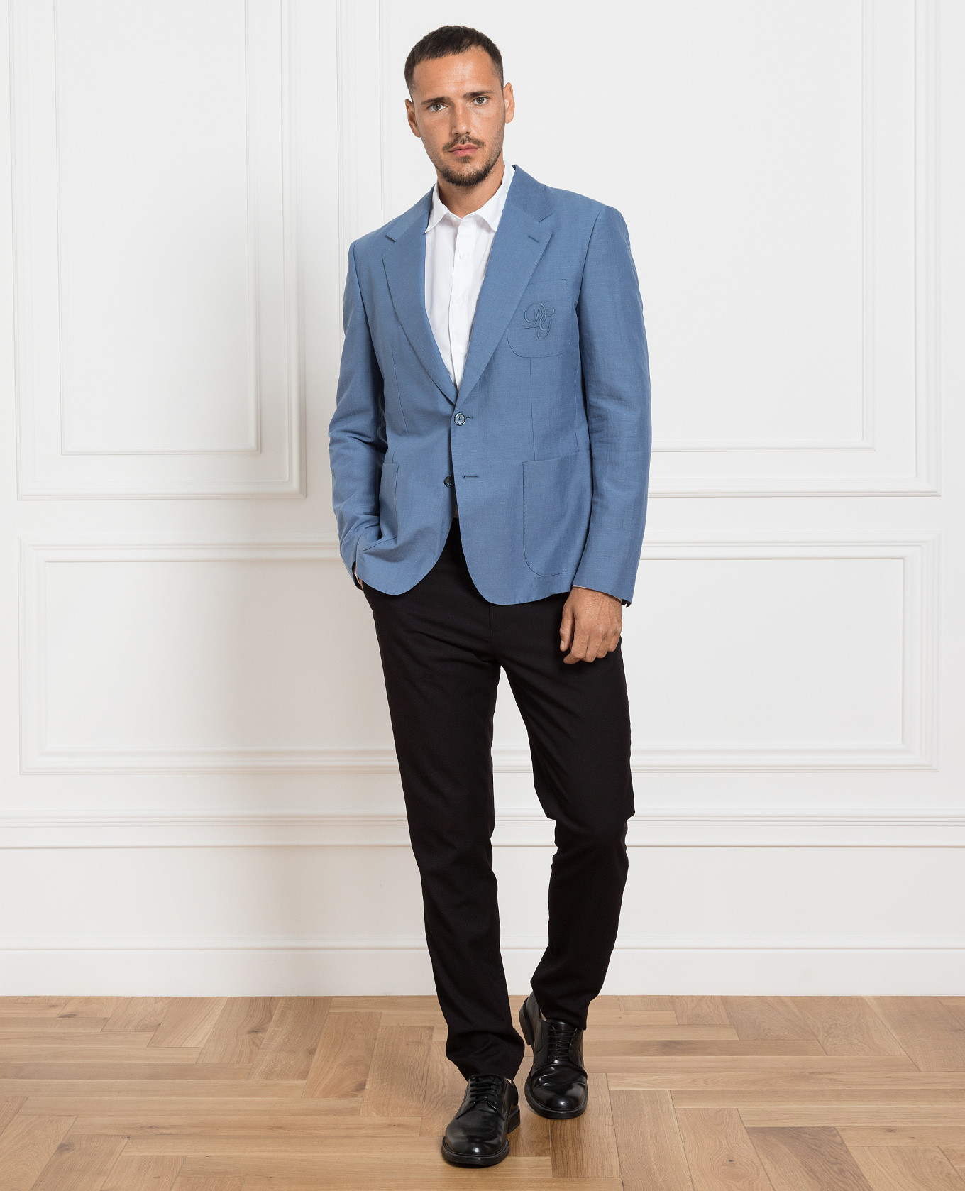 

Blue blazer with logo embroidery Dolce&Gabbana