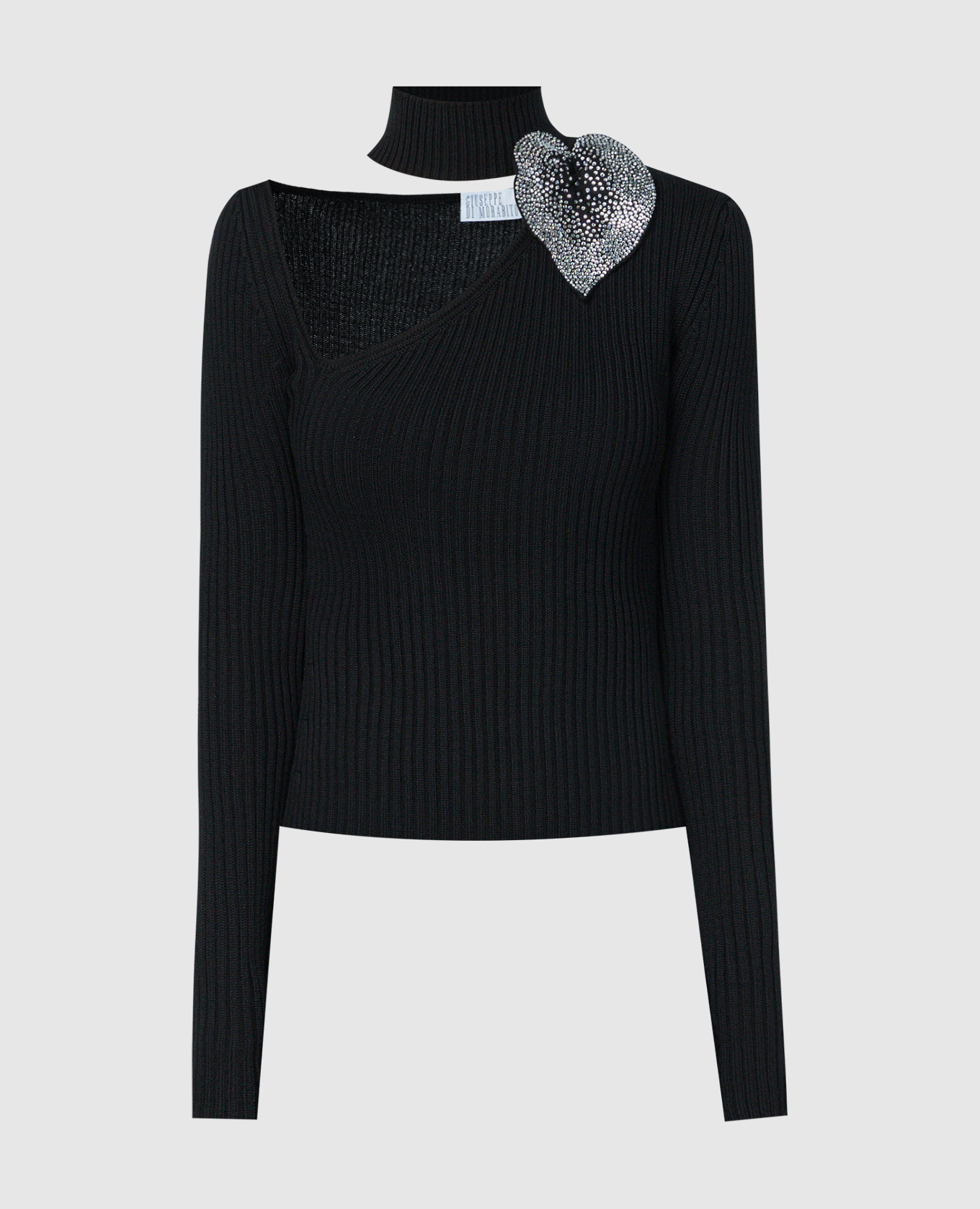 

Black jumper with appliqué with crystals Giuseppe Di Morabito Milano