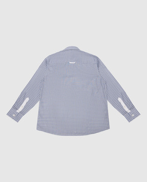 Stefano Ricci Children's blue checked shirt YC002673L1668