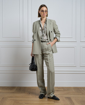 Brunello Cucinelli Gray pants with linen MH126P8542