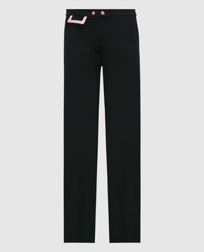 Casablanca Black pants with a melale logo WF23JTR12601