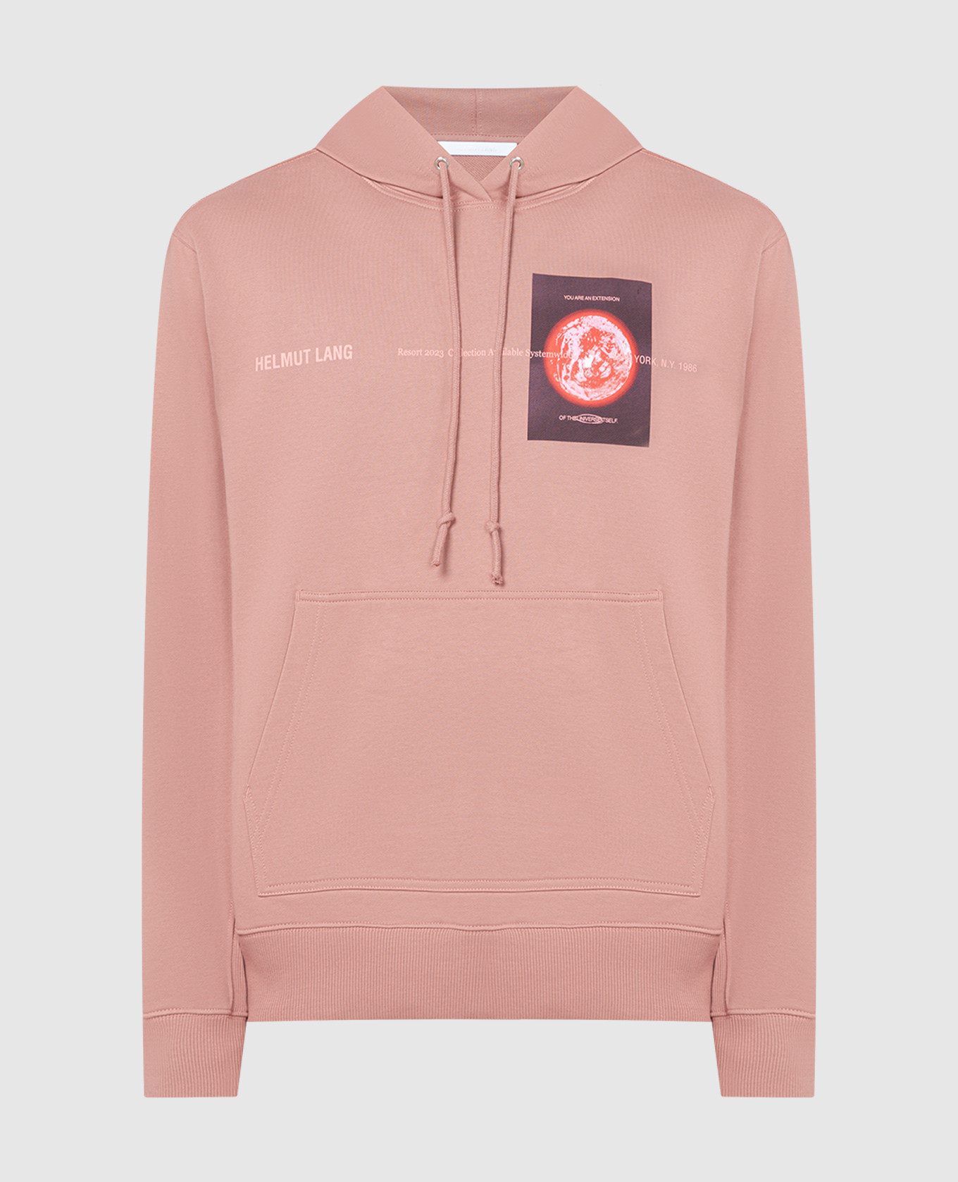 

Pink hoodie with SPACE logo print Helmut Lang