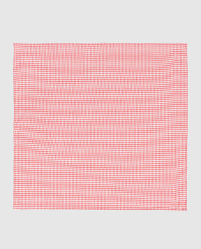 Stefano Ricci Children's red houndstooth scarf YFZ25LJ1656