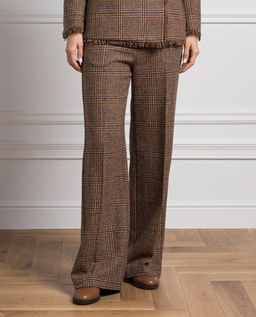 Ballantyne Brown checked wool pants BLT154KWL02