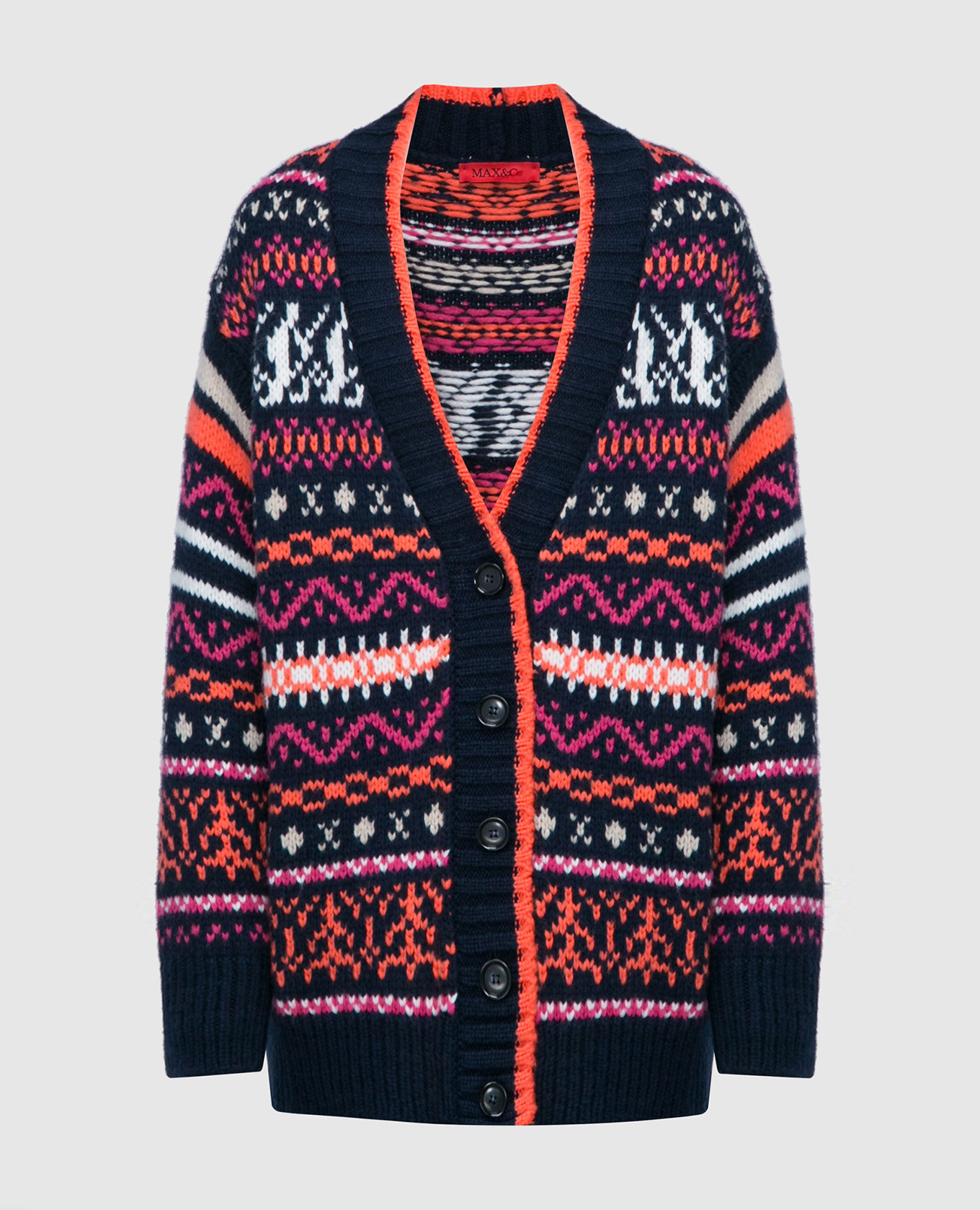 

Blue Calipso cardigan with jacquard pattern Max & Co, Синий