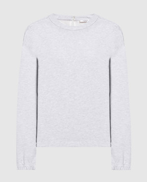 Peserico Gray melange jumper with monil chain S06848J002379