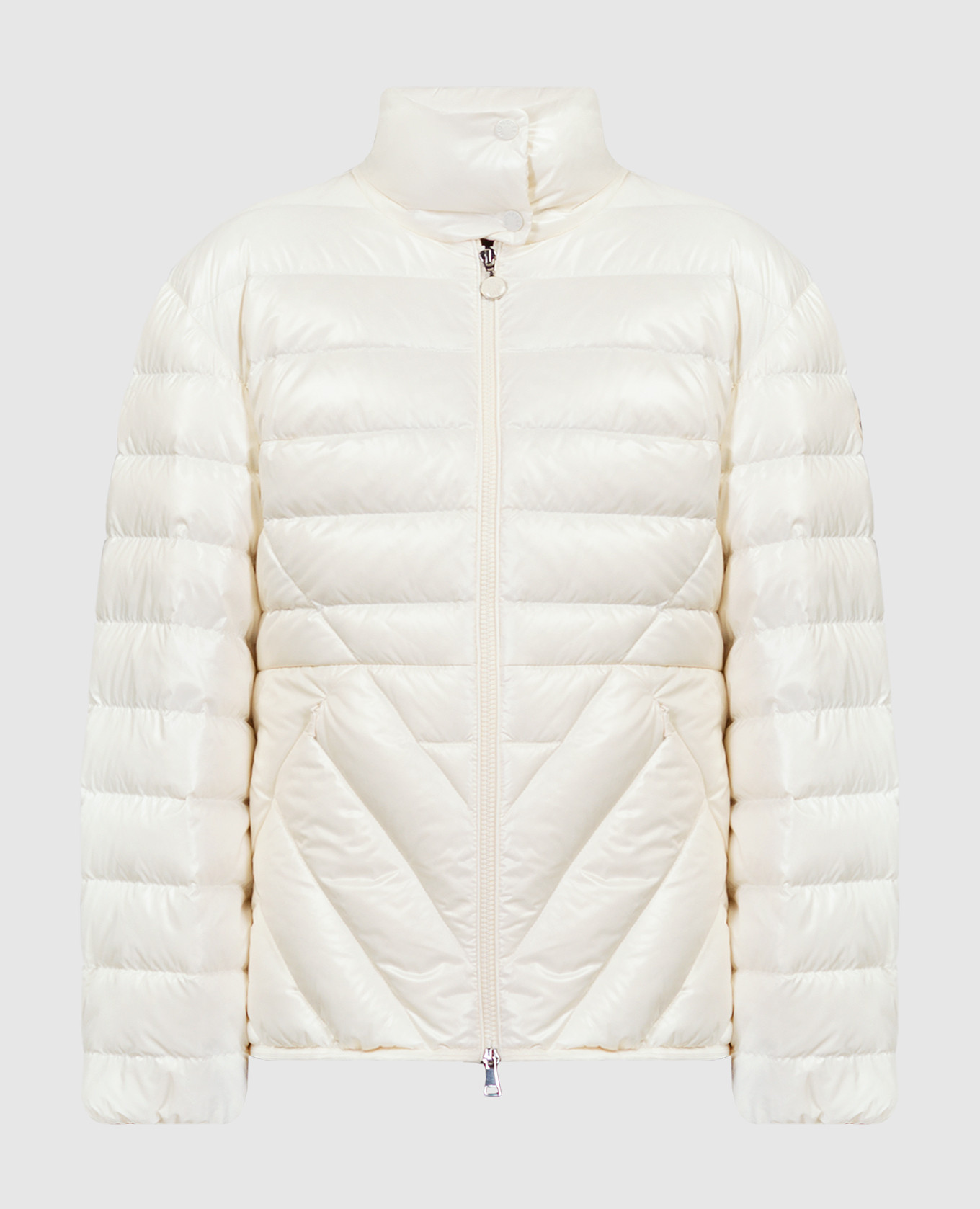 

White down vest with logo patch Moncler, Белый