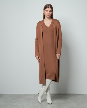 Enrico Mandelli Brown cardigan made of wool A7KD265252