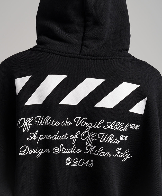 Off White Black hoodie with 23 logo print OMBB085G23FLE005 buy with Czech Republic delivery at Symbol