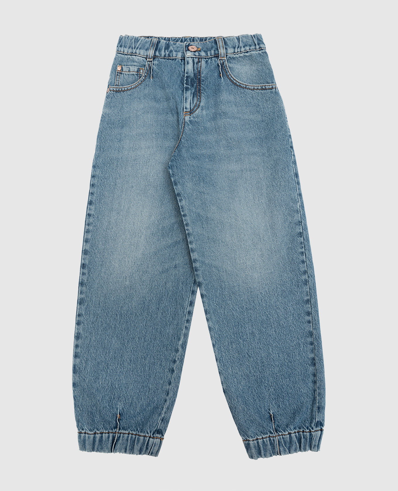

Children's blue jeans with monil chain Brunello Cucinelli, Light blue