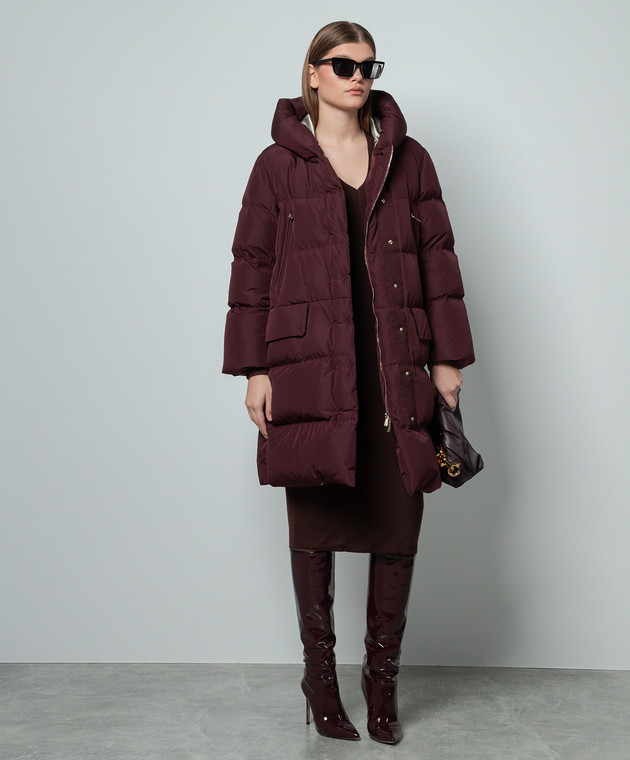 Enrico Mandelli Burgundy down coat A7D0694209 buy with Netherlands delivery at Symbol